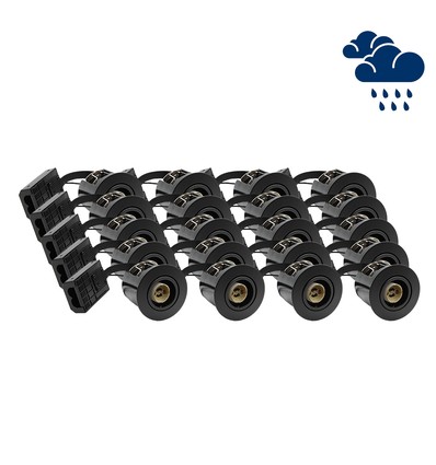 20 stuks GU10 inbouwspot Inno88 Buiten - Zwart, IP44, goedgekeurd voor isolatie