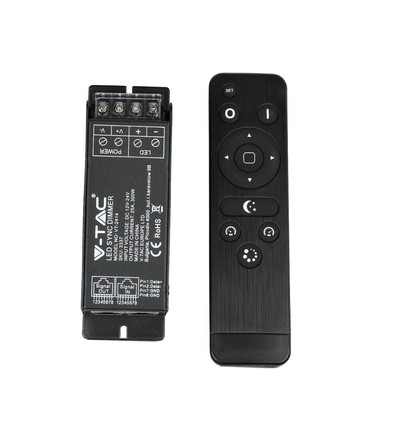 LED dimmer met RF afstandsbediening, 25A - 12V/24V, synchroniseerbaar, geheugenfunctie, IP20