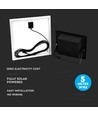 60W zonne-energie LED breedstraler - 1650lm, IP65, 4000K, zwart, incl. zonnepaneel en afstandsbediening