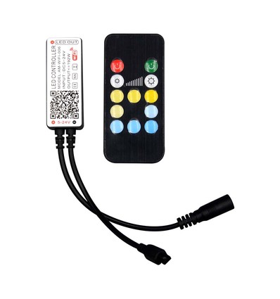 WiFi LED controller met afstandsbediening, 12V/24V - Smart Life, Google Home, CCT/RGB, 72-144W