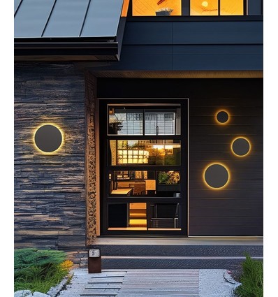 9W Wandlamp - IP44 buiten, Ø12cm, CCT, 3 lichtkleuren, wit