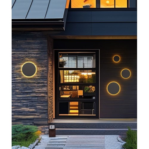 12W Wandlamp - IP44 buiten, Ø18cm, 3 lichtkleuren, zwart, CCT