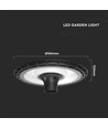 V-Tac 120W ronde LED straatlamp - Ø60mm, IP65