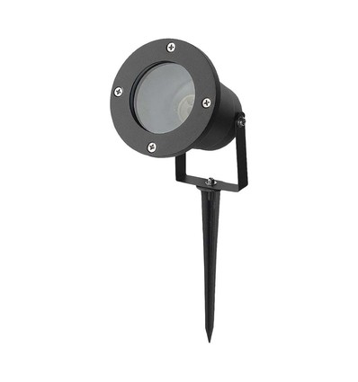 GU10 tuinspot met grondpen - aluminium behuizing, zwart, IP65