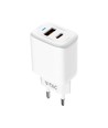 20W Travel Adapter met PD en QC - Wit, 1x PD poort, 1x QC poort