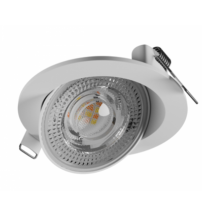 6,5W Ø8,2cm MOBILO LED inbouwspot - 130lm/W, CCT, 36° kantelbaar, witte rand