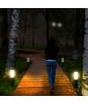 Paaltjeslamp met PIR-sensor E27 - Roestvrijstalen behuizing (45 cm), Grijs, IP44