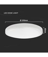 24W LED sensorlamp - Ø29,5cm, IP44, witte rand, 3000K, ingebouwde microgolfsensor