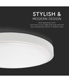 24W LED sensorlamp - Ø29,5cm, IP44, witte rand, 4000K, ingebouwde microgolfsensor