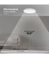 24W LED sensorlamp - Ø29,5cm, IP44, witte rand, 4000K, ingebouwde microgolfsensor