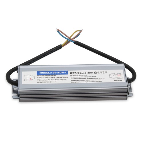 150W / 12V DC voeding - 12,5A, IP67 waterdicht