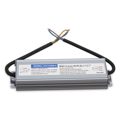 150W / 12V DC voeding - 12,5A, IP67 waterdicht
