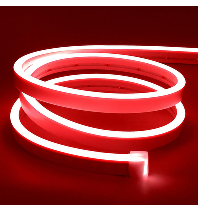 8W per meter Rood 8x16 CLIP-ON Neon Flex LED - 24V DC, IP67