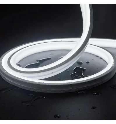 Koud Wit 8x16 CLIP-ON Neon Flex LED - 8W per meter, IP67, 24V