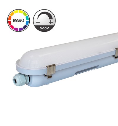 150cm 60W 0-10V RA90 armatuur HiCRI, doorvoerbedraad - IP65, 0-10V, flikkervrij
