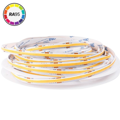 10m 4W/m Dot-free COB-LED-strip RA95 - 24V DC, 2700K, IP20, 320 LED/m, 5 jaar garantie