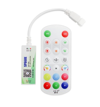 RGBIC 3-pins controller met afstandsbediening - Bluetooth, RF draadloos