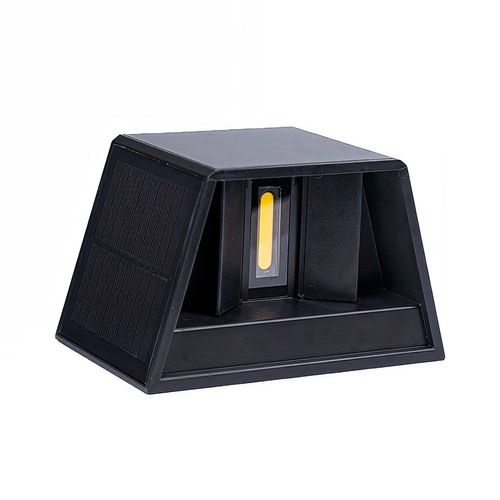 Wandlamp op zonne-energie - IP54, zwart, up/down, verstelbare stralingshoek, schemersensor