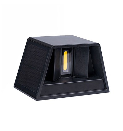 Wandlamp op zonne-energie - IP54, zwart, up/down, verstelbare stralingshoek, schemersensor