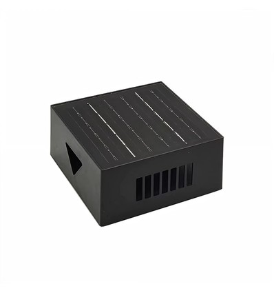 Wandlamp op zonne-energie - IP54, zwart, roteerbaar, vierkant, schemersensor