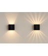 Wandlamp op zonne-energie - IP54, zwart, roteerbaar, vierkant, schemersensor