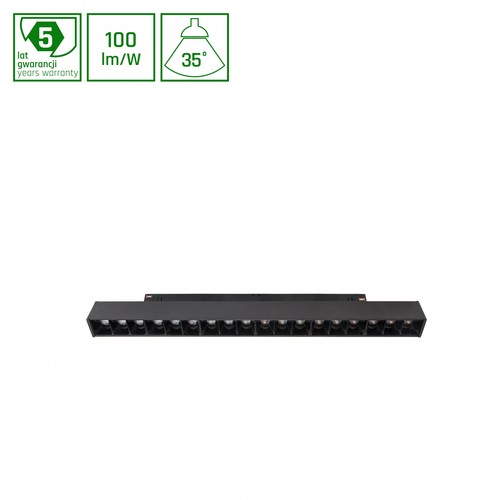 SHIFT System GRID M 17W railspot voor 48V - DALI dimbaar, RA90, 35°, 3000K, 5 jaar garantie