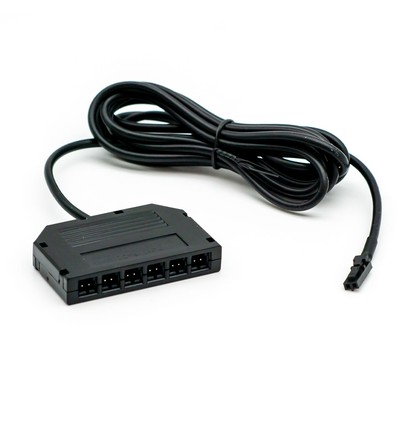 Verdeler voor sauna inbouwspot - 6 uitgangen, 2 meter kabel