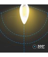 E14 6W LED kaarslamp filament - 600lm, helder glas, 4000K