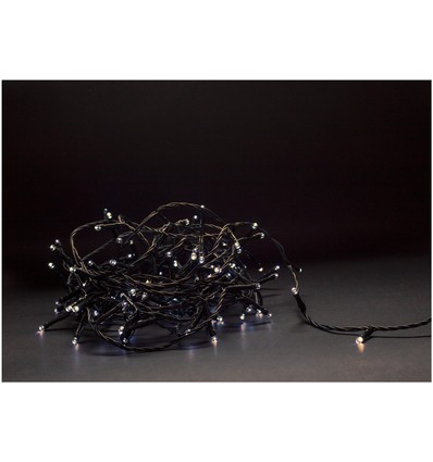 Outlet: 5 m warm wit LED kerstlichtsnoer - 50 LED, IP44 buiten, IR afstandsbediening, timer, batterij