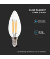 E14 4W dimbare LED-kaarslamp - Filament, warm wit