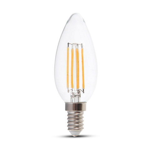 E14 4W dimbare LED-kaarslamp - Filament, warm wit