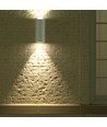GU10 wandlamp met up/down licht - IP44 buiten, wit, aluminium, zonder lichtbron