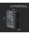 RGB LED controller met 20-knoppen RF afstandsbediening - 12V/24V, 3 kanalen, IP20, voor RGB strips
