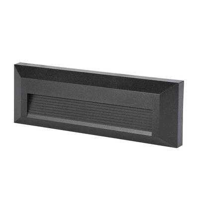 3W LED trapspot - IP65, zwart, rechthoekig, 4000K, 110lm