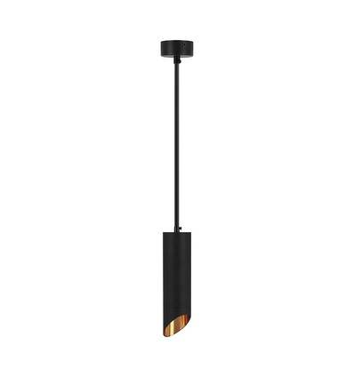 GU10 pendel in zwart aluminium, Ø5,5cm - 30cm lang, IP20 binnen, zonder lichtbron