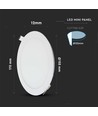 12W Ø17cm LED inbouwpanel - 6400K, Zaagmaat: Ø15,5 cm, Afmeting: Ø17 cm, witte rand, flicker free