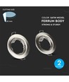 Set van 2 GU10 downlight-kit - Rond, satijn nikkel, zaagmaat: Ø6,5 cm, afmetingen: Ø8 cm