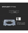 2 st. GU10 inbouwspot - Chroom, vierkant, gat: 70x70 mm, afm: 82x82 mm, max 35W