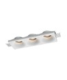 Gips inbouwspot voor 3x GU10 - Wit, rechthoekig, zonder lichtbron