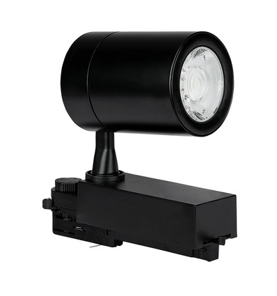 35W 3-fase spanningsrail spot - 3000lm, 24 graden, zwart, 3000K, IP20, 4-fase tracklight