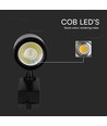 35W 3-fase spanningsrail spot - 3000lm, 24 graden, zwart, 3000K, IP20, 4-fase tracklight