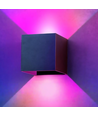 6W CUBIC wandlamp - IP65, RGB+CCT, Zigbee, zwart, vierkant, up/down, verstelbaar, binnen / buiten, incl. lichtbron