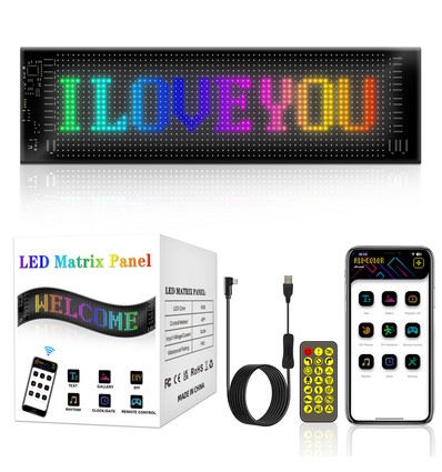 2x Pixel matrix paneel 16x32 - Bluetooth, 5V USB