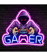 Gamer neonbord met LED-verlichting - Groot model 39x33 cm, perfect voor de gamekamer