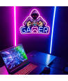 Gamer neonbord met LED-verlichting - Groot model 39x33 cm, perfect voor de gamekamer