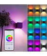 6W CUBIC wandlamp - IP65, RGB+CCT, Zigbee, zwart, vierkant, up/down, verstelbaar, binnen / buiten, incl. lichtbron