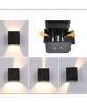 6W CUBIC RGB+CCT wandlamp - IP65, Tuya Smart, zwart, vierkant, up/down, verstelbaar, binnen / buiten, incl. lichtbron