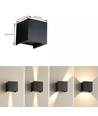 6W CUBIC RGB+CCT wandlamp - IP65, Tuya Smart, zwart, vierkant, up/down, verstelbaar, binnen / buiten, incl. lichtbron