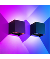 6W CUBIC RGB+CCT wandlamp - IP65, Tuya Smart, zwart, vierkant, up/down, verstelbaar, binnen / buiten, incl. lichtbron