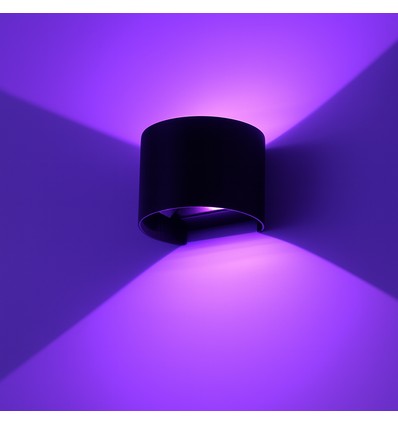6W Wandlamp - IP65, Rond, RGB+CCT, Zigbee, zwart, up/down, verstelbaar, binnen / buiten, incl. lichtbron